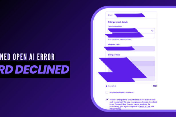 OpenAi ChatGPT Card Declined Error
