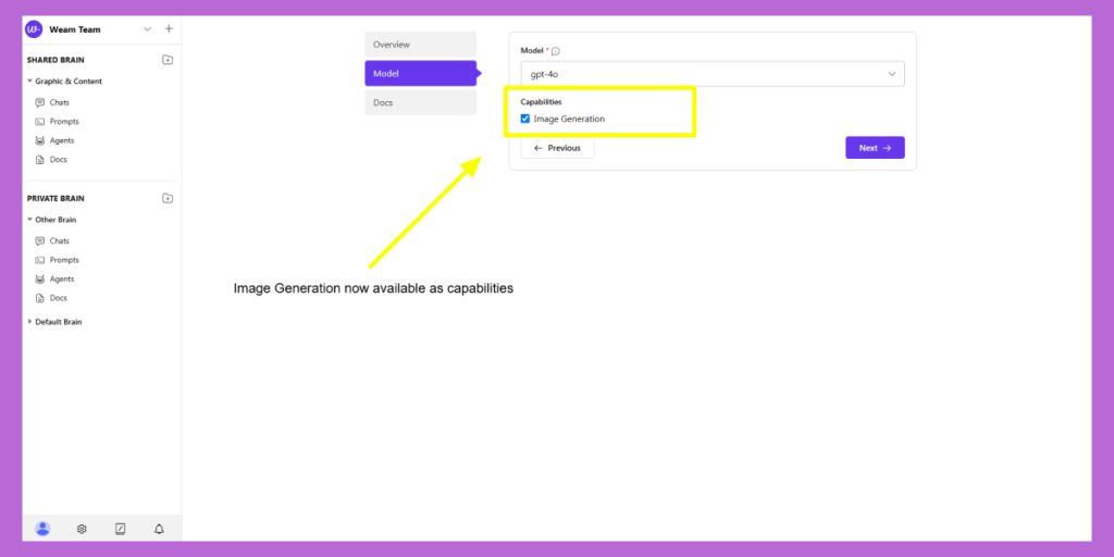 Image Generation using Weam Agents